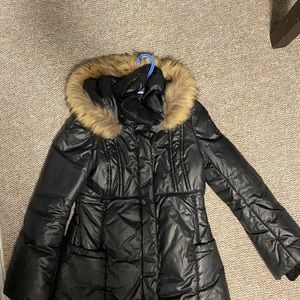 Mackage Black Large Stylish Winter Jacket. Removable hood.